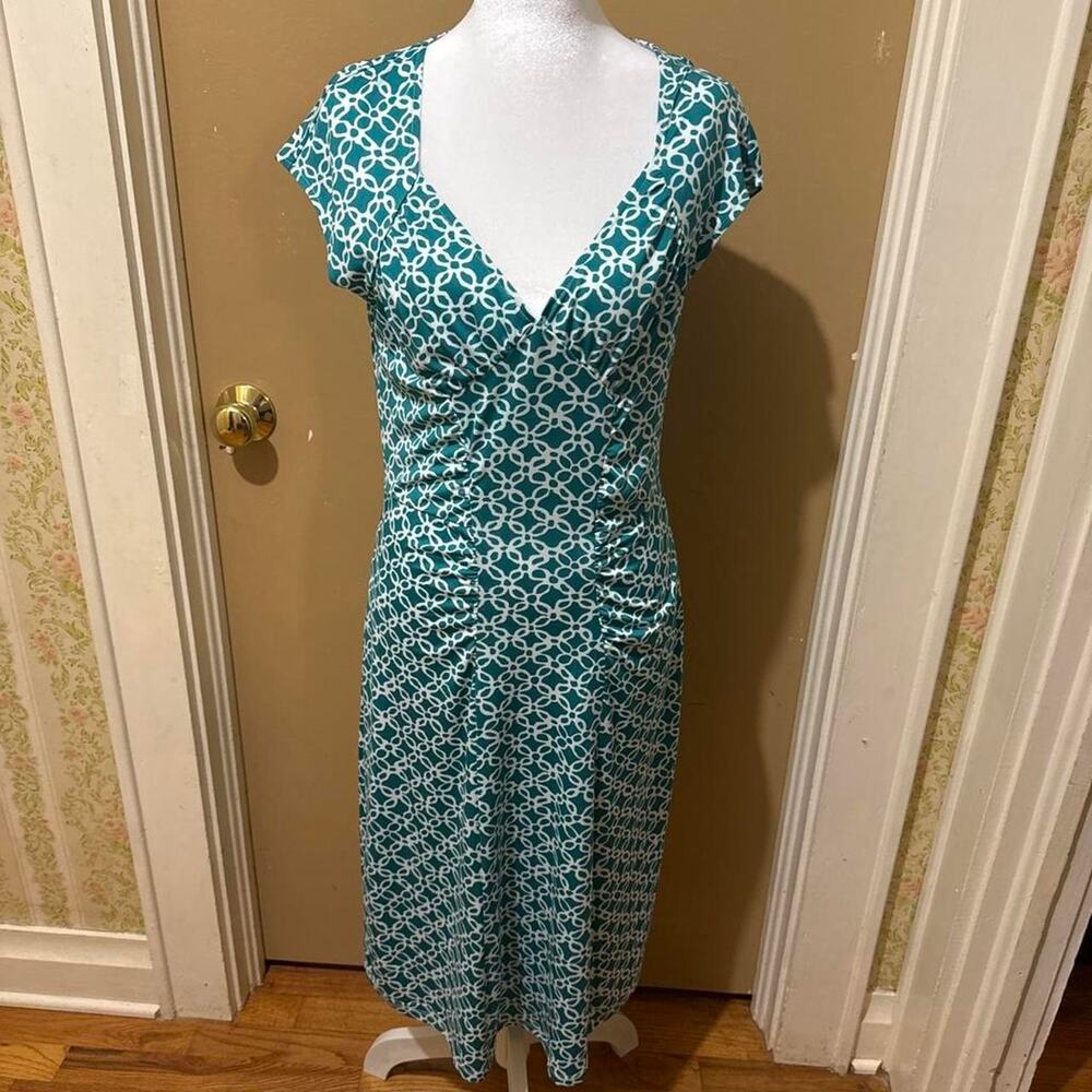 Teal and white dress
